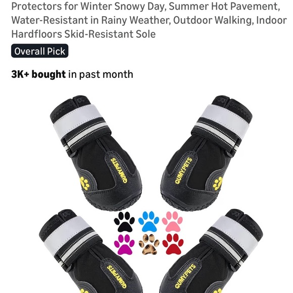 Blue All-Terrain Paw Protection Dog Boots - Size 3 - Picture 5 of 11